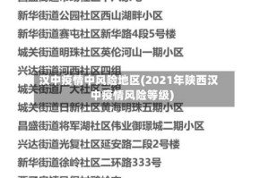汉中疫情中风险地区(2021年陕西汉中疫情风险等级)