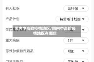 国内中高险疫情地区/国内中高险疫情地区有哪些
