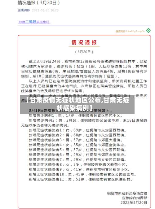 【甘肃疫情无症状地区公布,甘肃无症状感染病例】-第1张图片