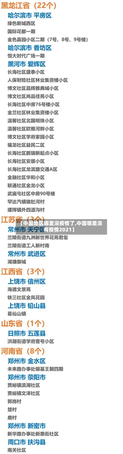【中国地区哪里没疫情了,中国哪里没有疫情2021】-第2张图片