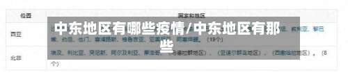 中东地区有哪些疫情/中东地区有那些-第1张图片